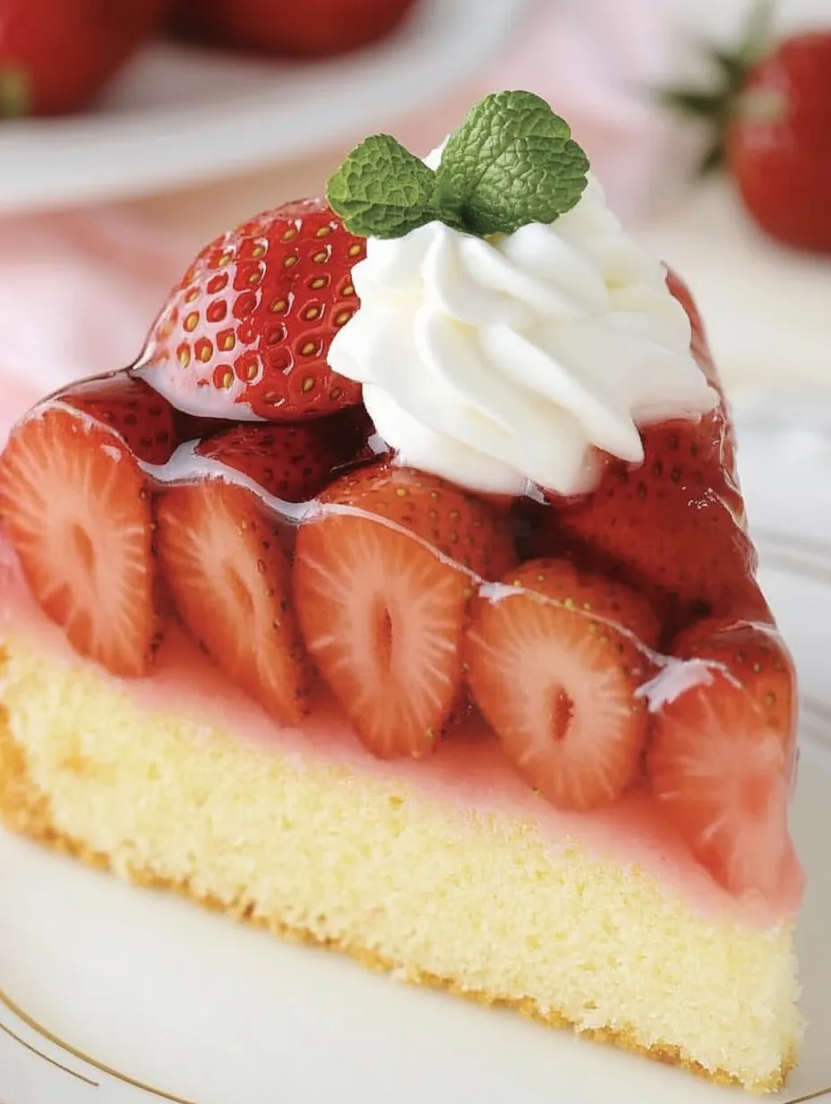 Erdbeerkuchen mit fruchtigem Biskuitboden
