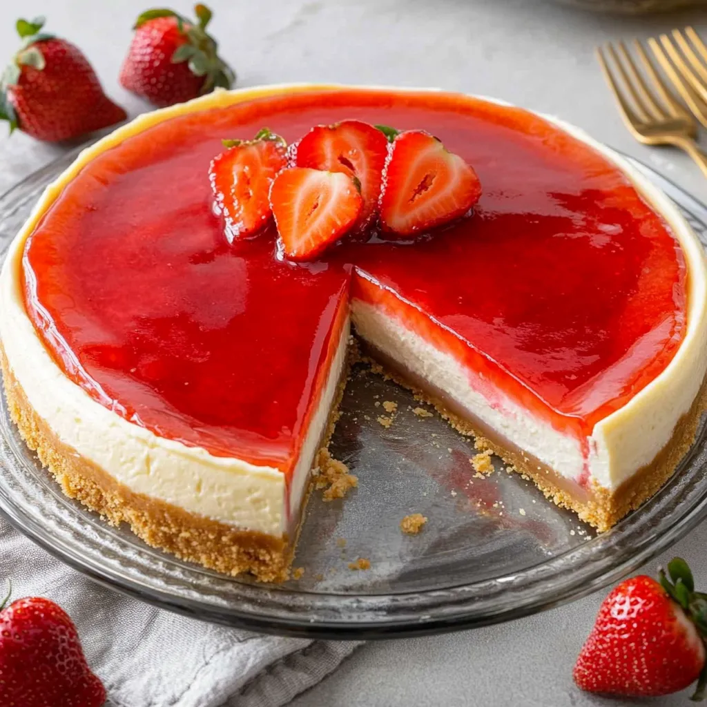 Samtige Käsetorte mit knusprigem Keksboden