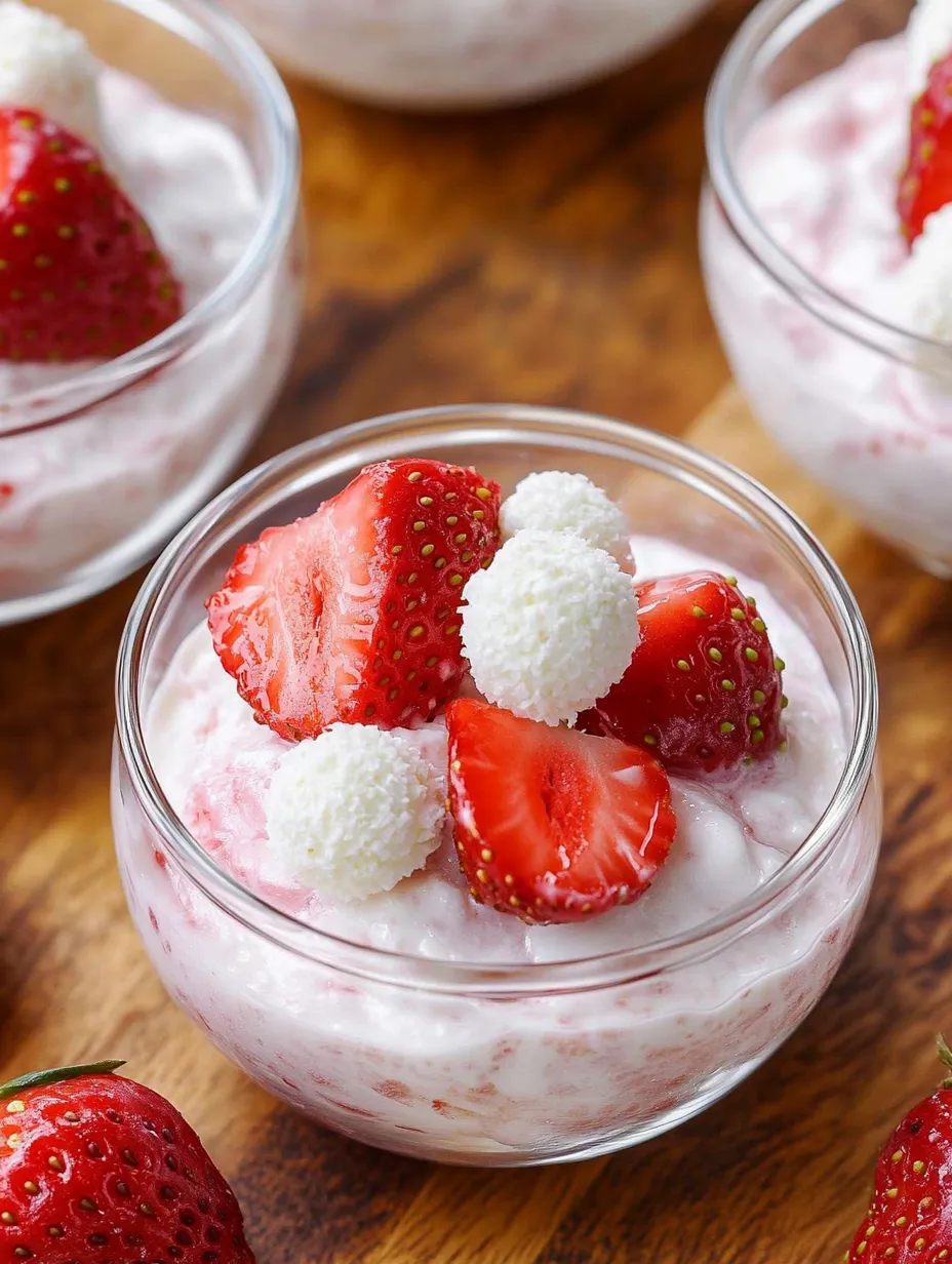 Saftiges Kokos-Erdbeer-Dessert im Glas