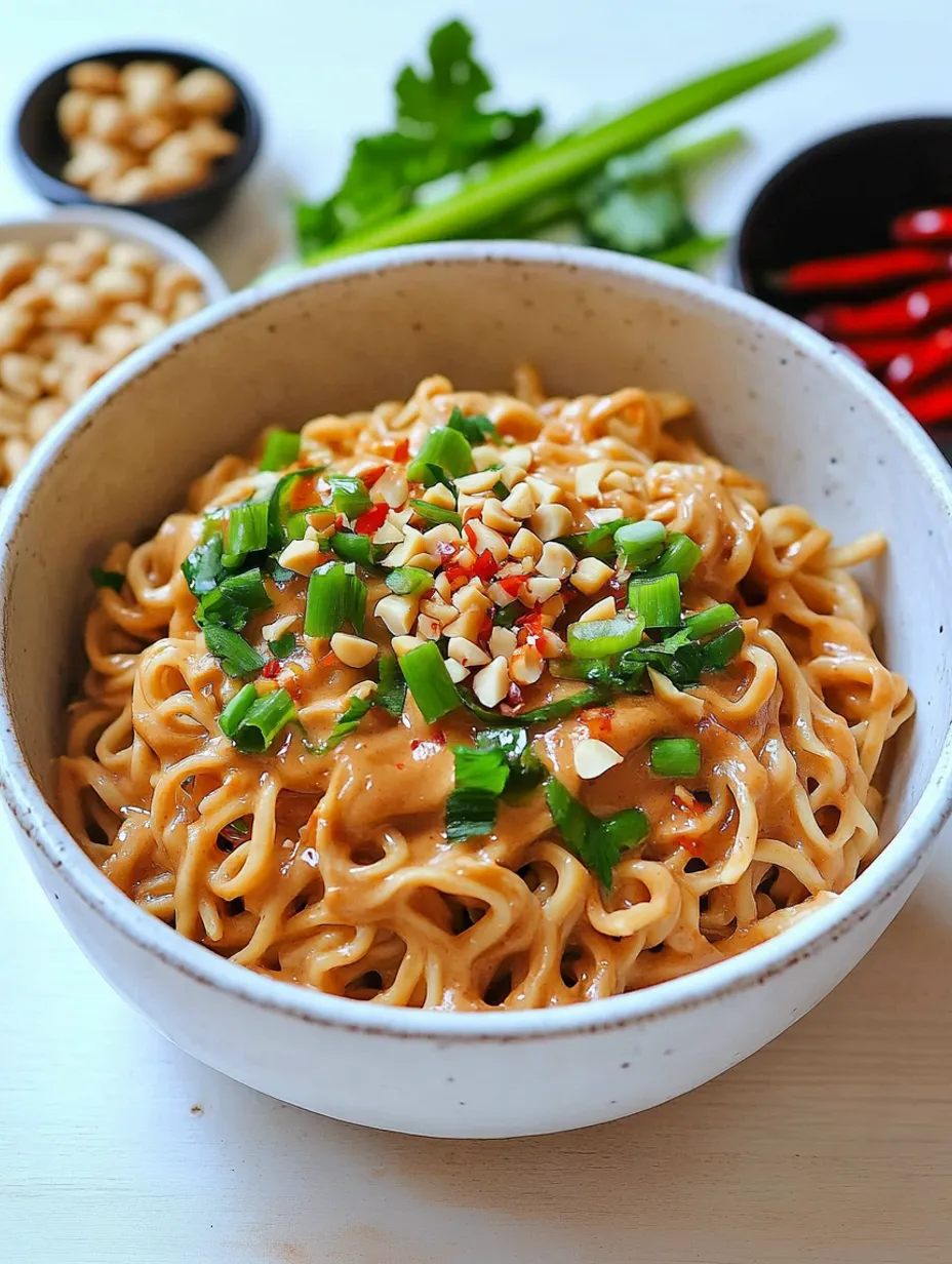 Einfache Erdnussbutter-Ramen-Nudeln