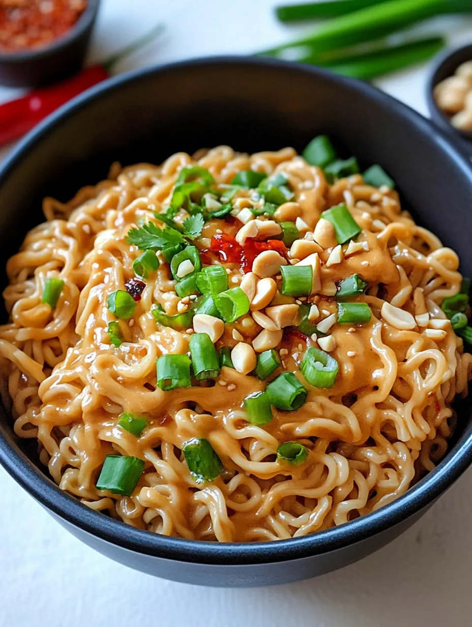 Einfaches Erdnussbutter-Ramen-Nudeln Gericht