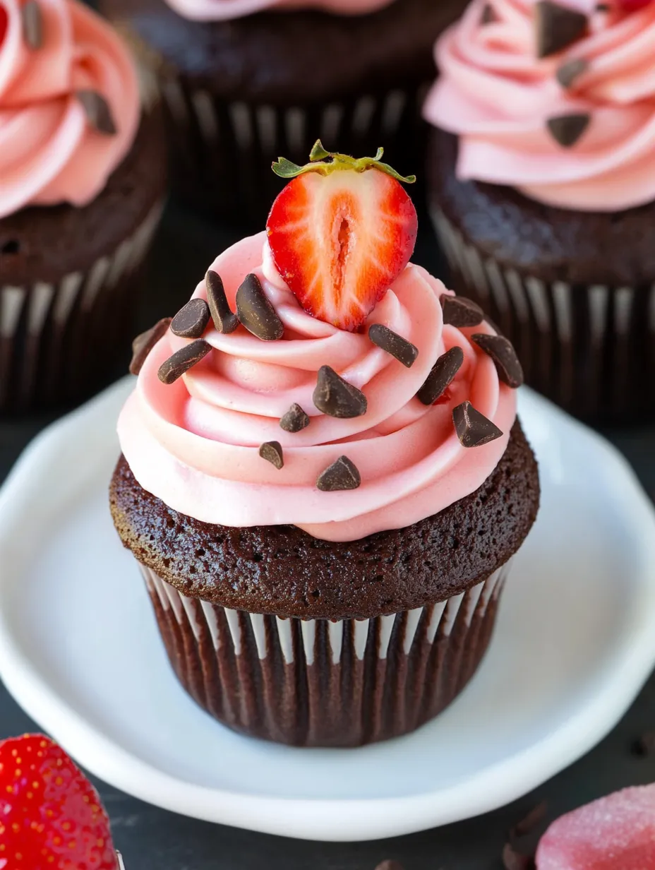 Schokoladen-Erdbeer-Cupcakes Selbstgemacht