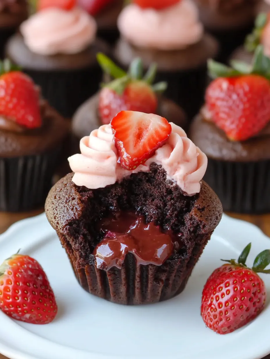 Schokoladen-Erdbeer-Cupcakes Rezept
