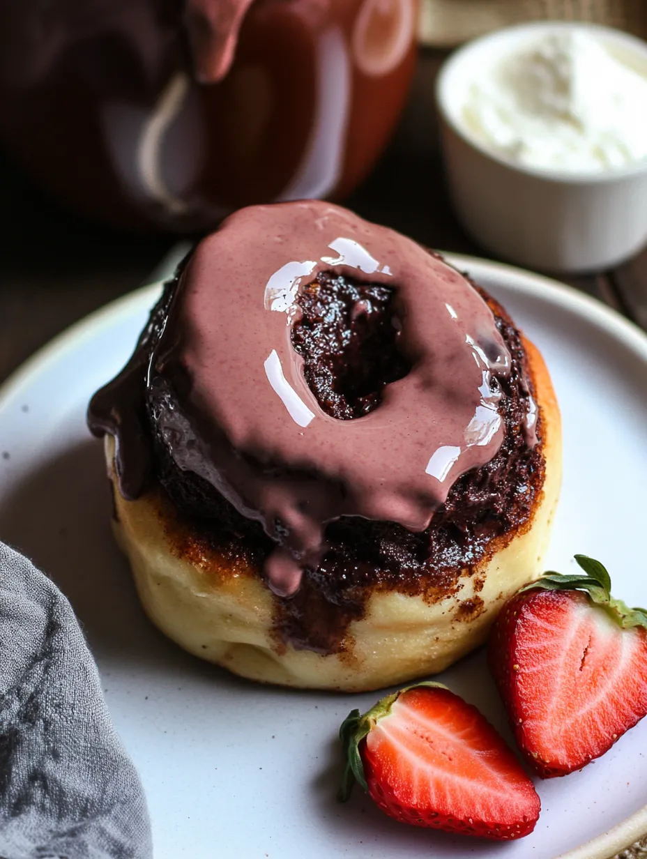 Einfache Schokobrötchen mit Erdbeer-Frischkäsecreme