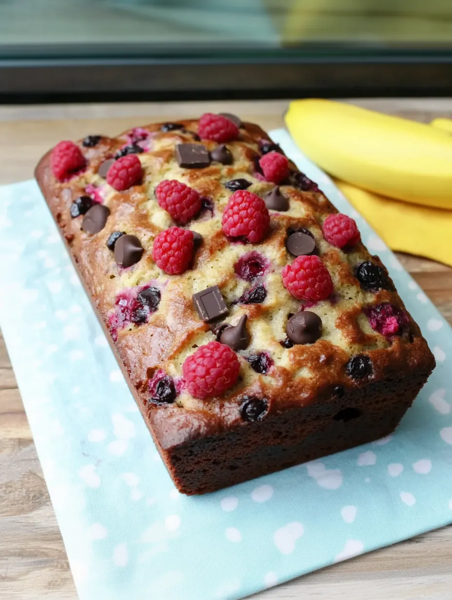 Himbeer-Zartbitter-Bananenbrot Hausgemacht