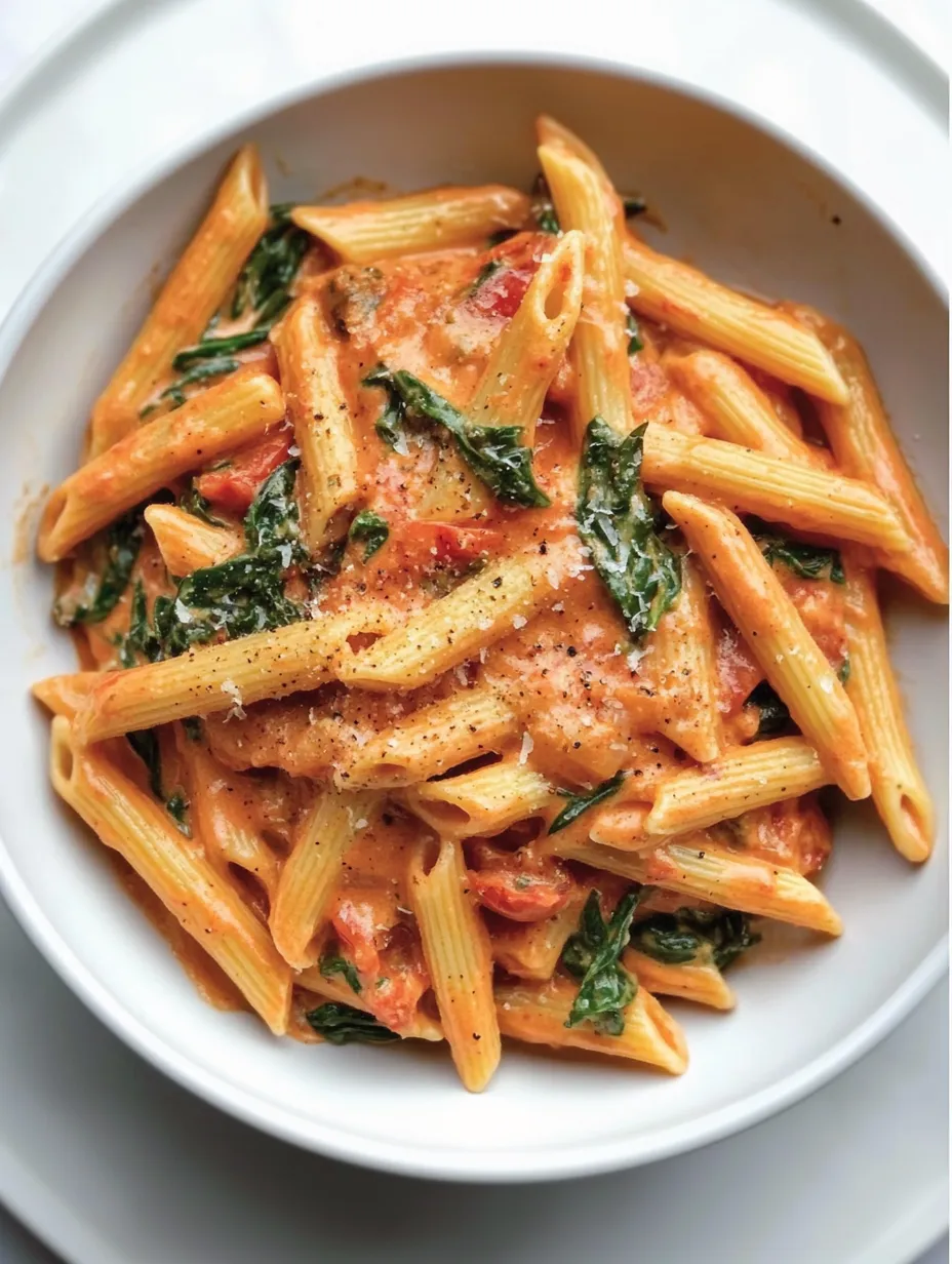 Cremige Tomaten-Spinat-Pasta Hausgemacht