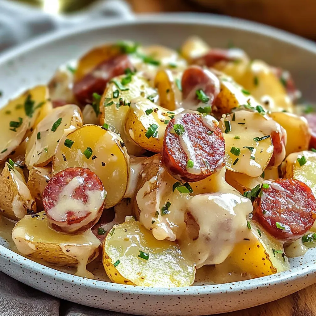 Kartoffeln mit Käse und Wurst