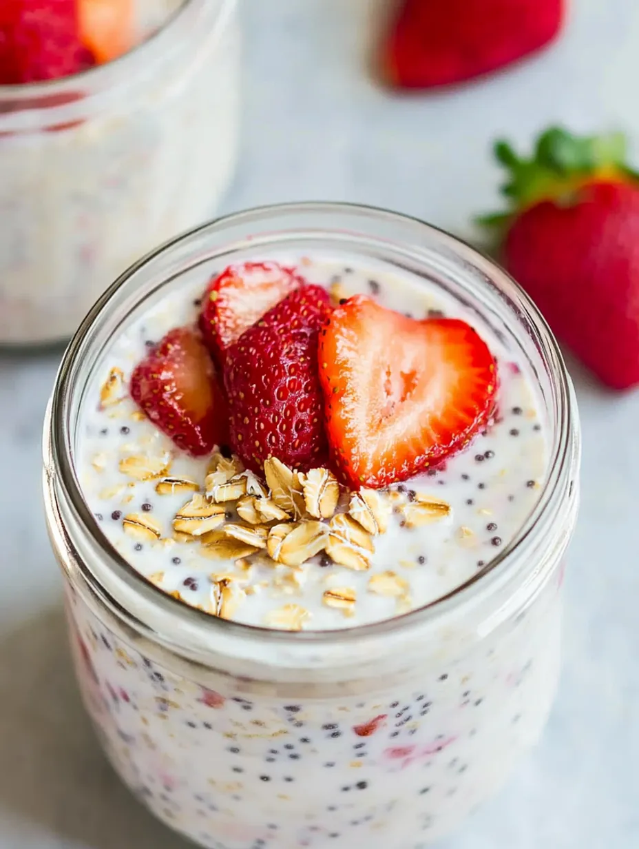 Protein Erdbeer-Käsekuchen Overnight Oats