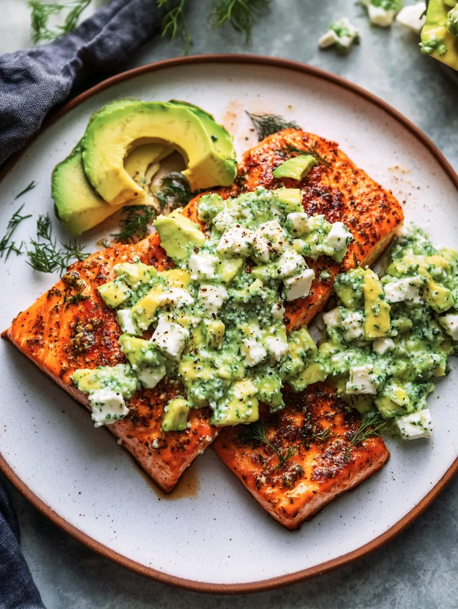 Gebackener Lachs mit Avocado & Feta hausgemacht