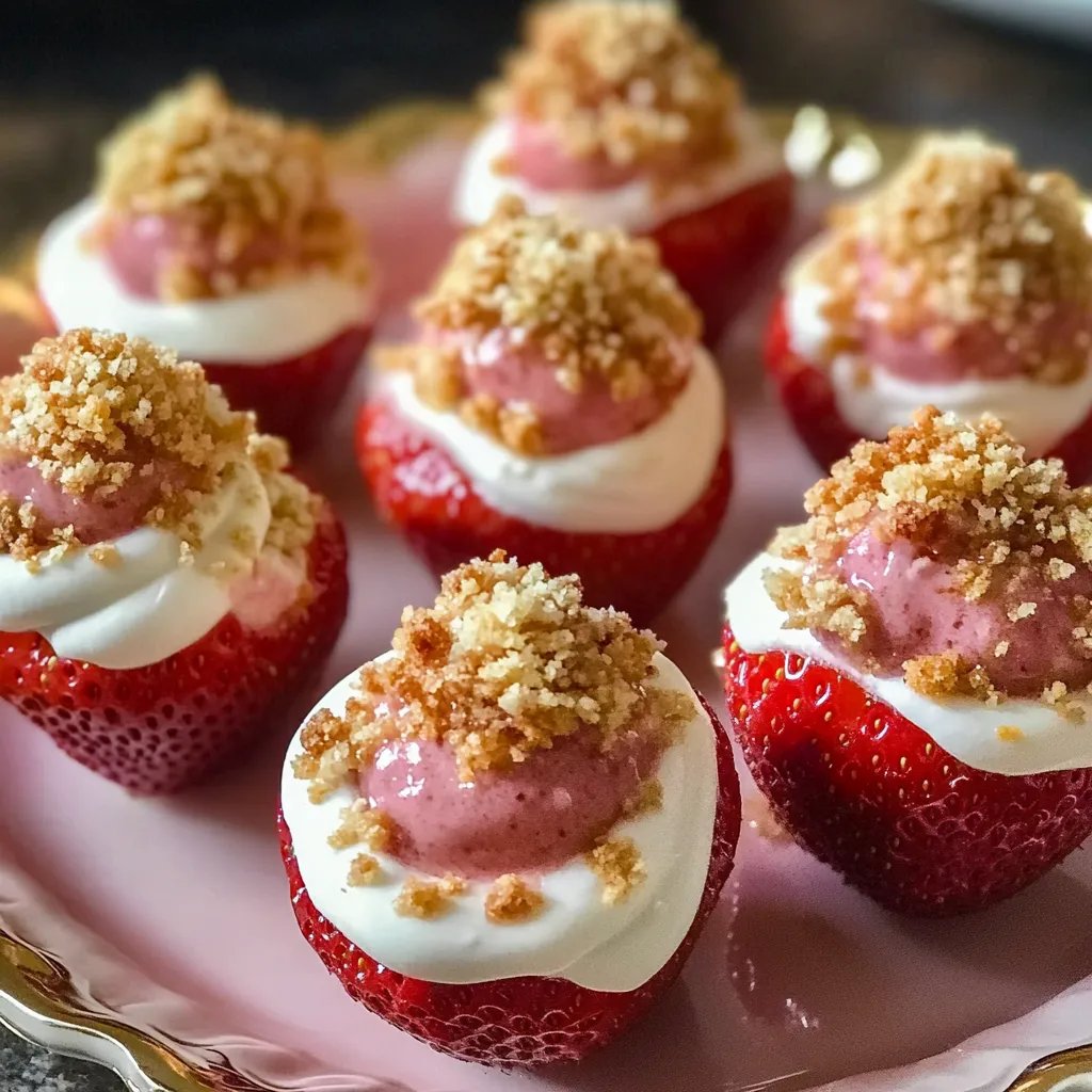 Cheesecake-Erdbeerhäppchen Nahaufnahme