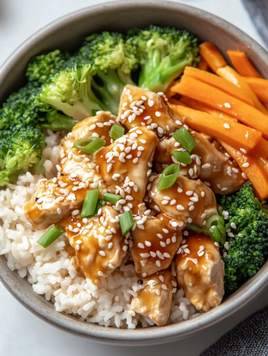 Teriyaki Hähnchen Reis Schüssel Hausgemacht