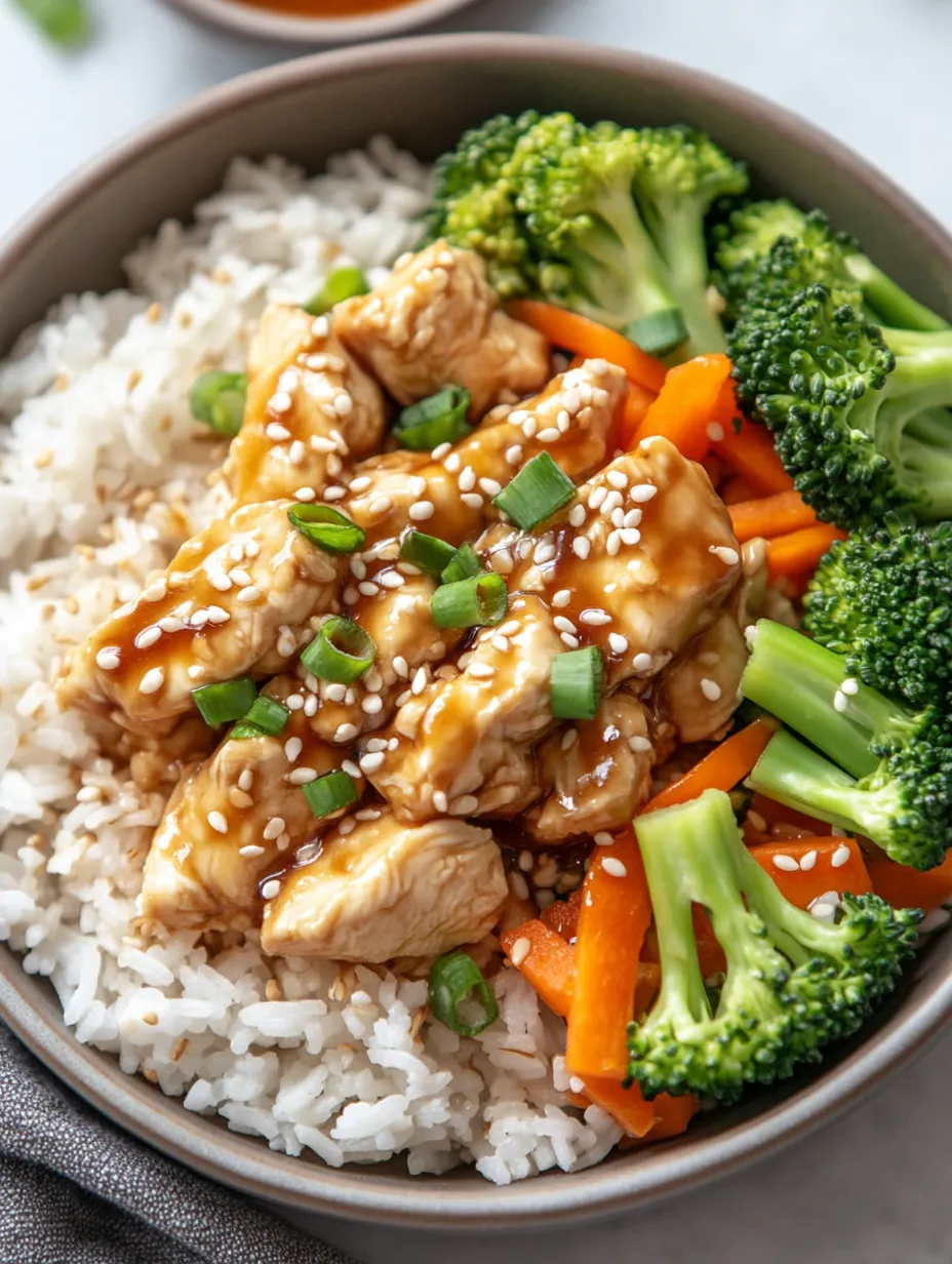Teriyaki Hähnchen Reis Schüssel Gericht
