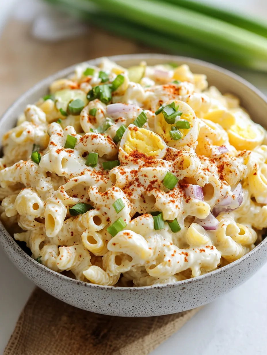 Leckerer Gefüllte-Eier-Nudelsalat