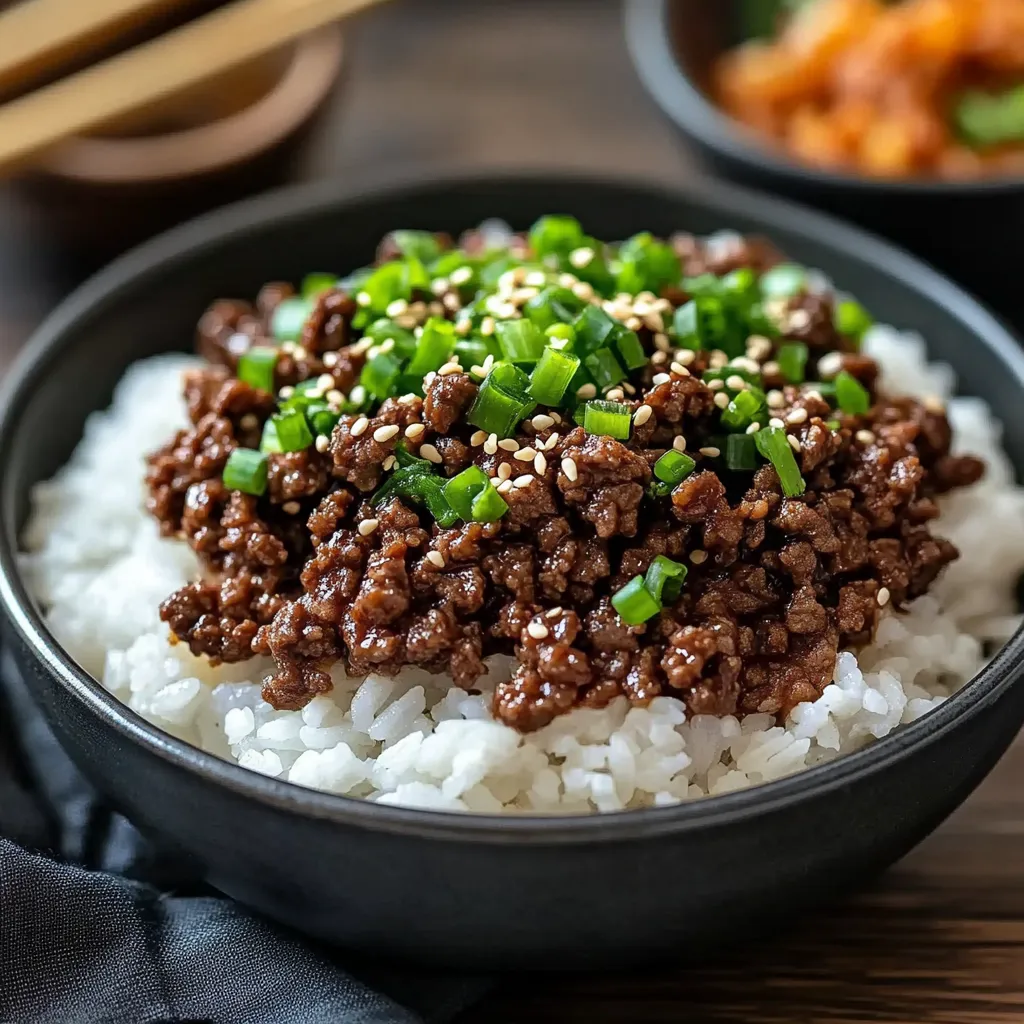 Herzhafte Koreanische Rinderhack-Bowl