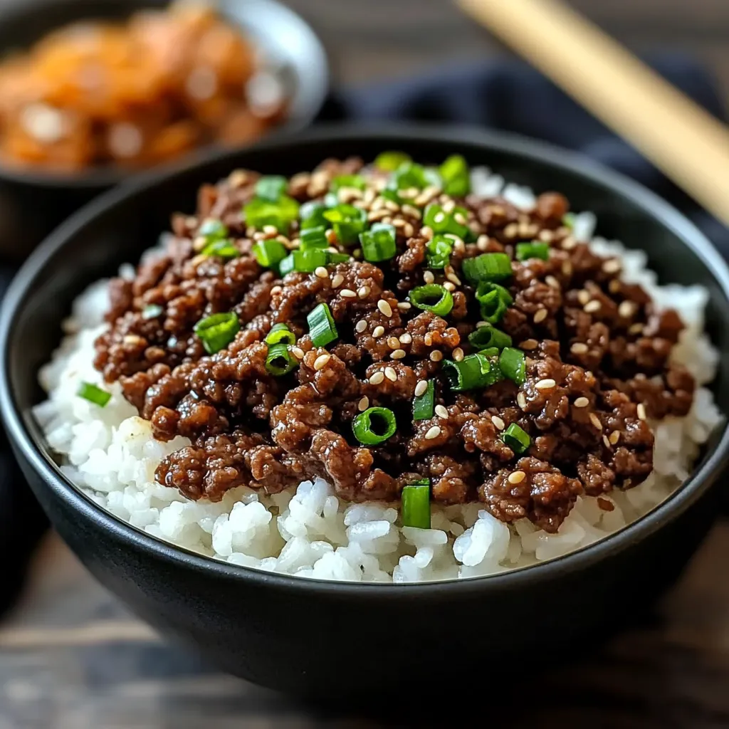 Herzhafte Koreanische Rinderhack-Bowl