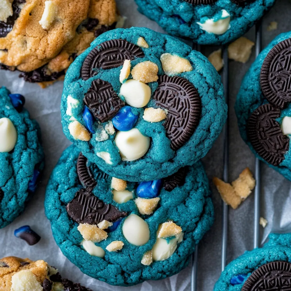 Monster-Keks mit blauem Teig