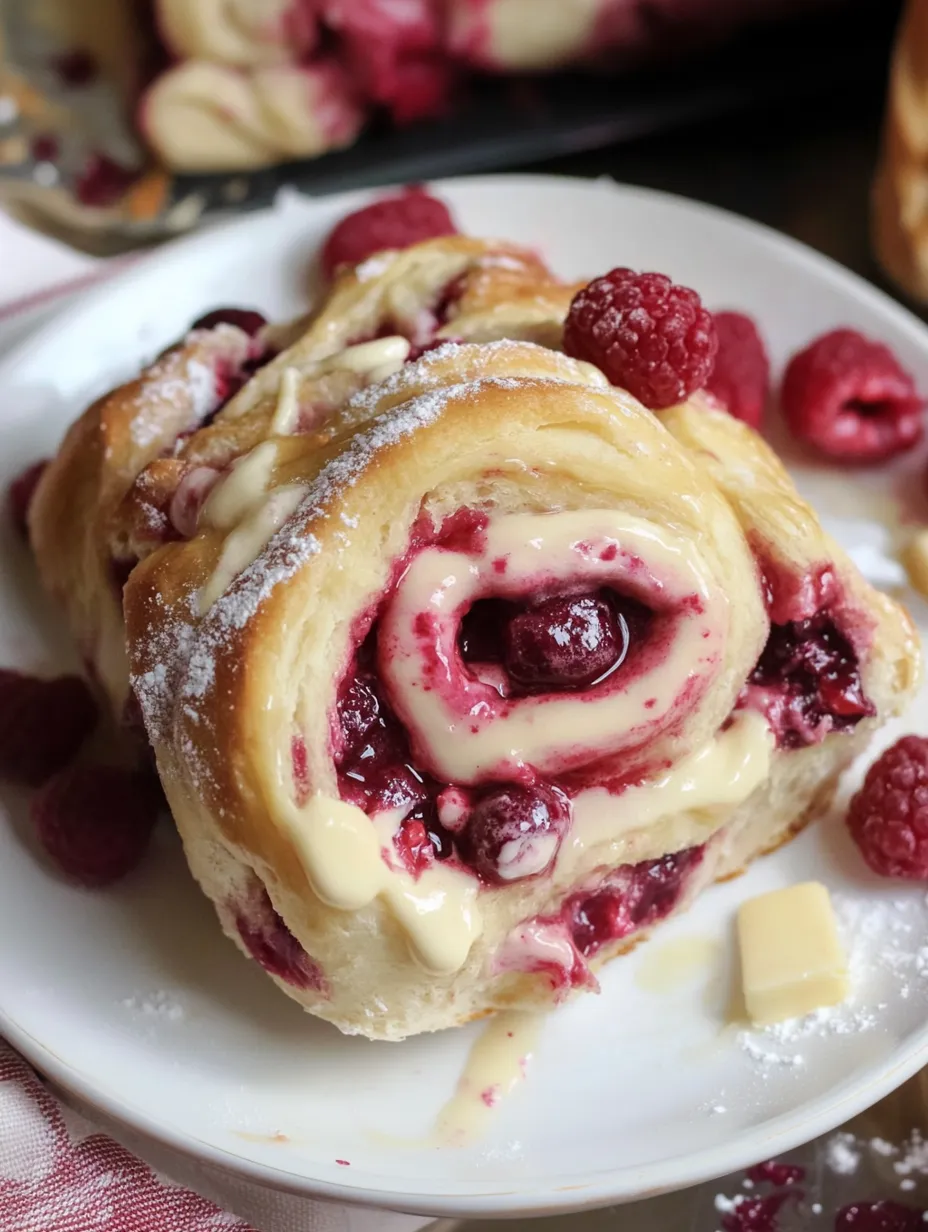 Rezept für Weiße Schokoladen-Himbeer-Brötchen