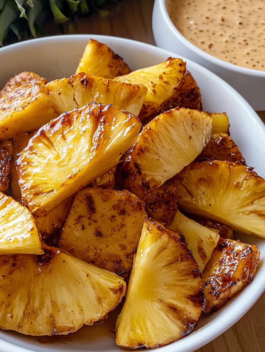 Heißluftfritteusen-Ananas serviert