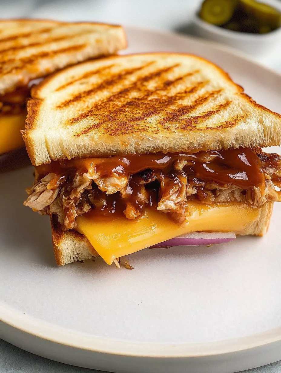 BBQ Hähnchen Grilled Cheese hausgemacht