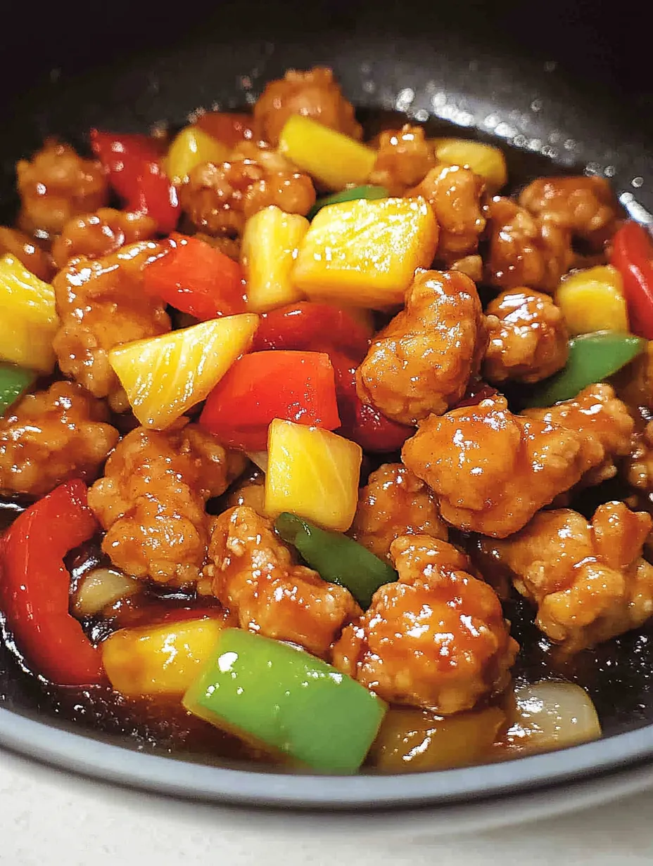 Süß-Saures Hähnchen Gericht