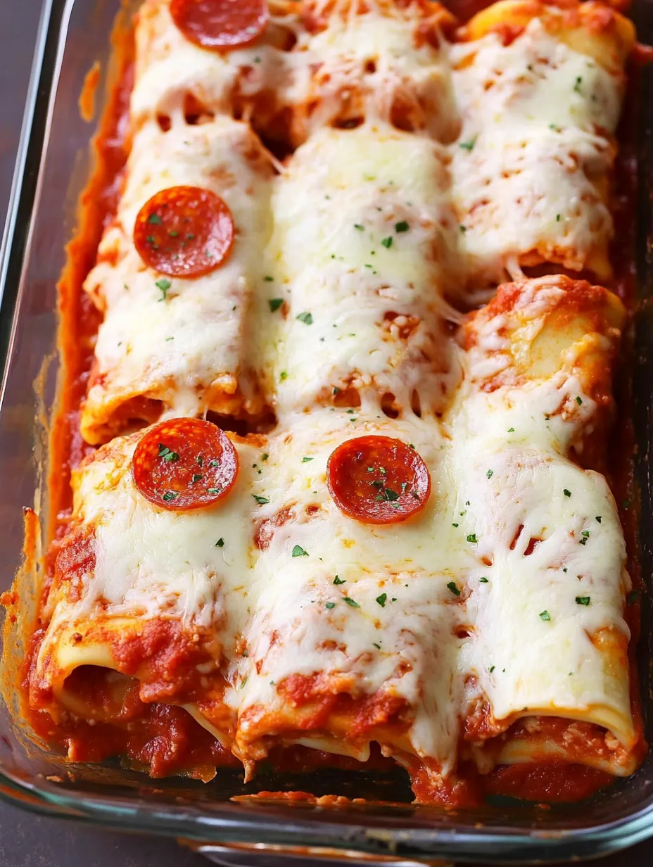 Pepperoni Pizza Lasagne Röllchen Hausgemacht