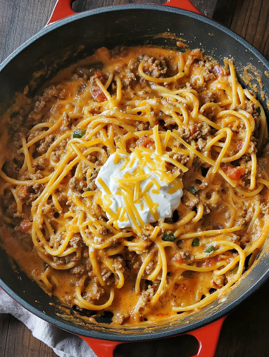 Einfache One-Pot-Taco-Spaghetti Hausgemacht