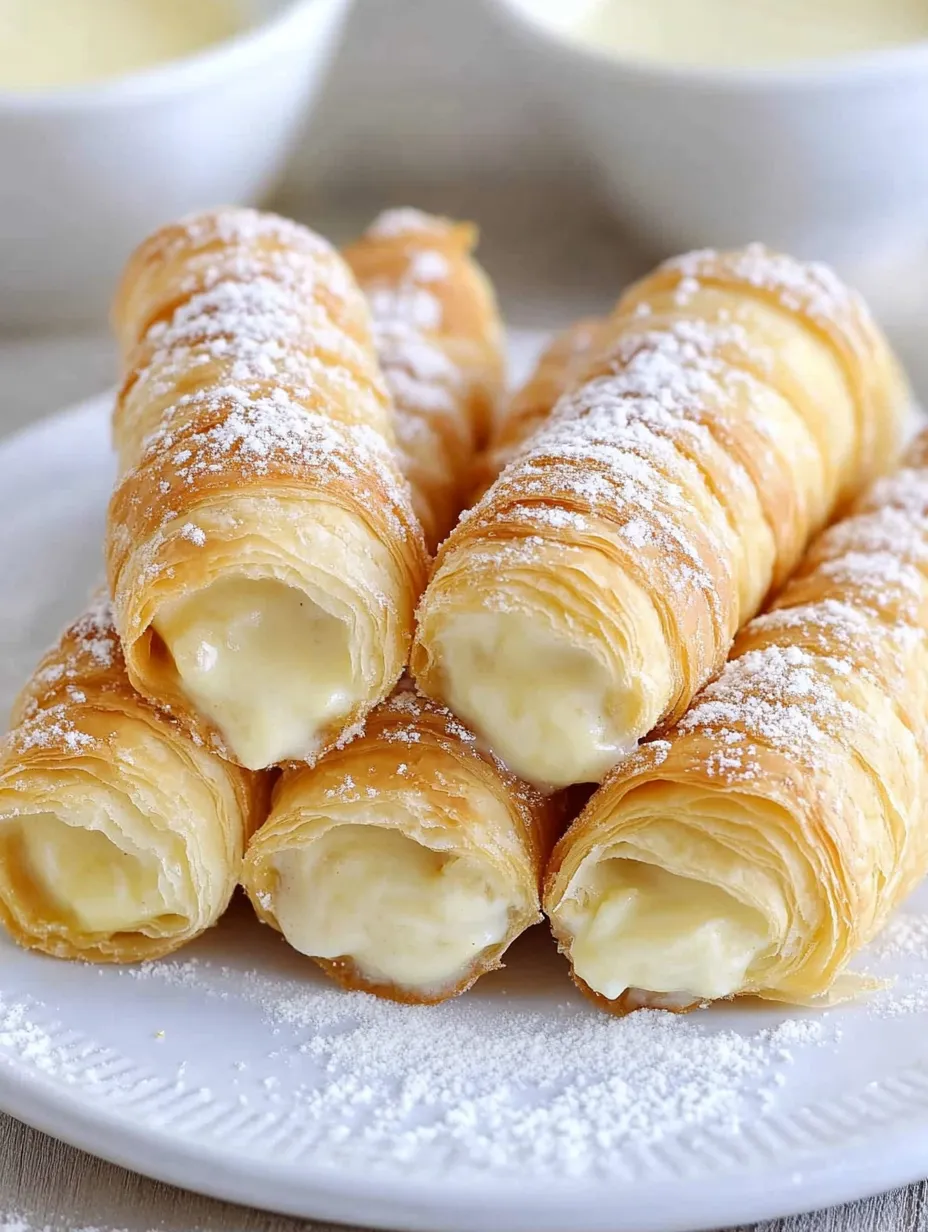 Hausgemachte Italienische Cannoncini mit Sahnefüllung