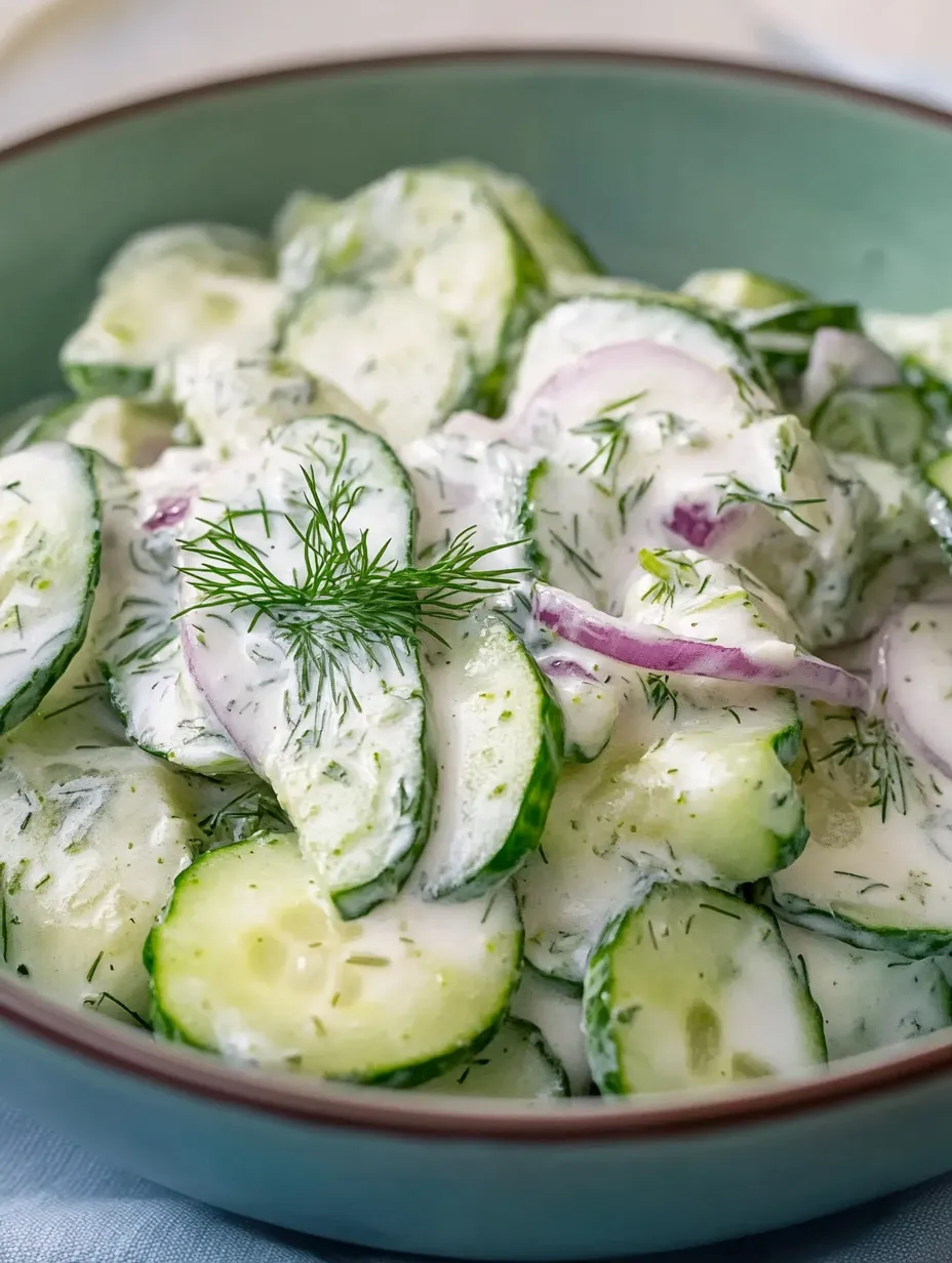 Schneller Gurkensalat mit saurer Sahne – leicht und lecker