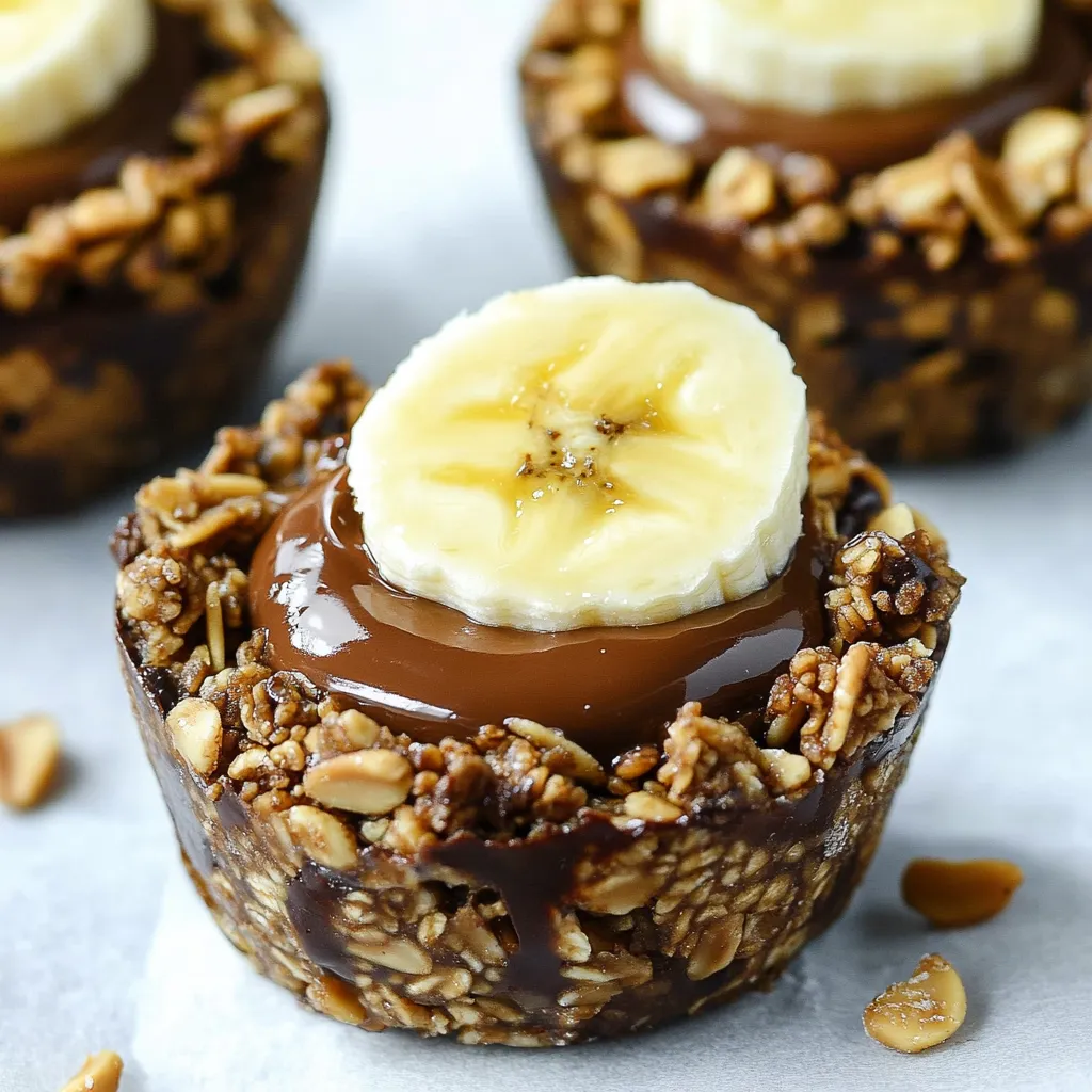 Granola Schokobecher mit Erdnussbutter
