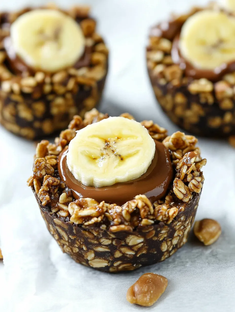 Hausgemachte Schokoladen-Müsli-Cups mit Erdnussbutter-Füllung