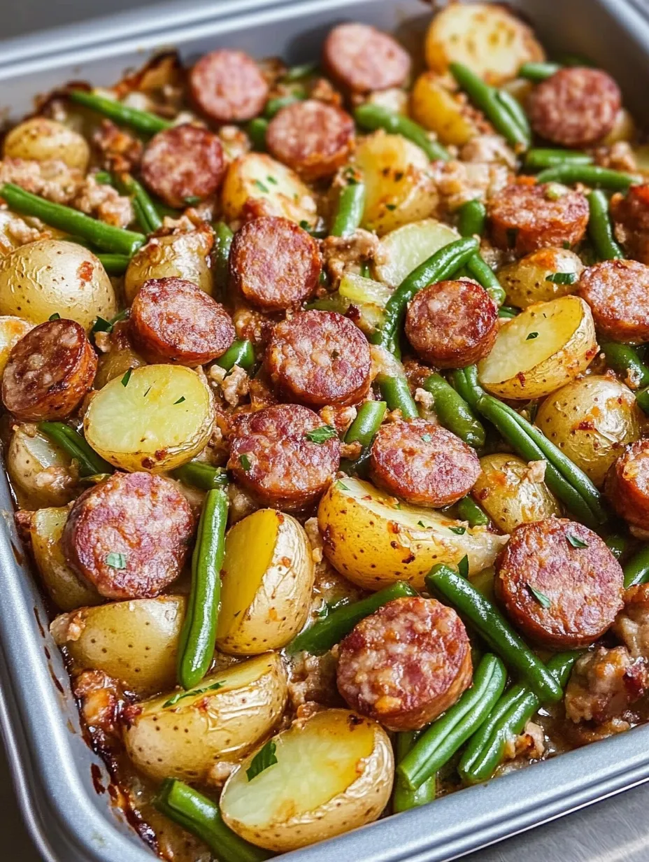 Kartoffel-Bratwurst-Bohnen Auflauf hausgemacht