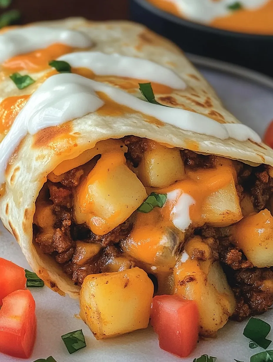 Hausgemachte Käse-Kartoffel Burritos