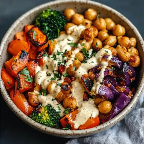 Rezept für gebratenes Gemüse & Kichererbsen-Bowls