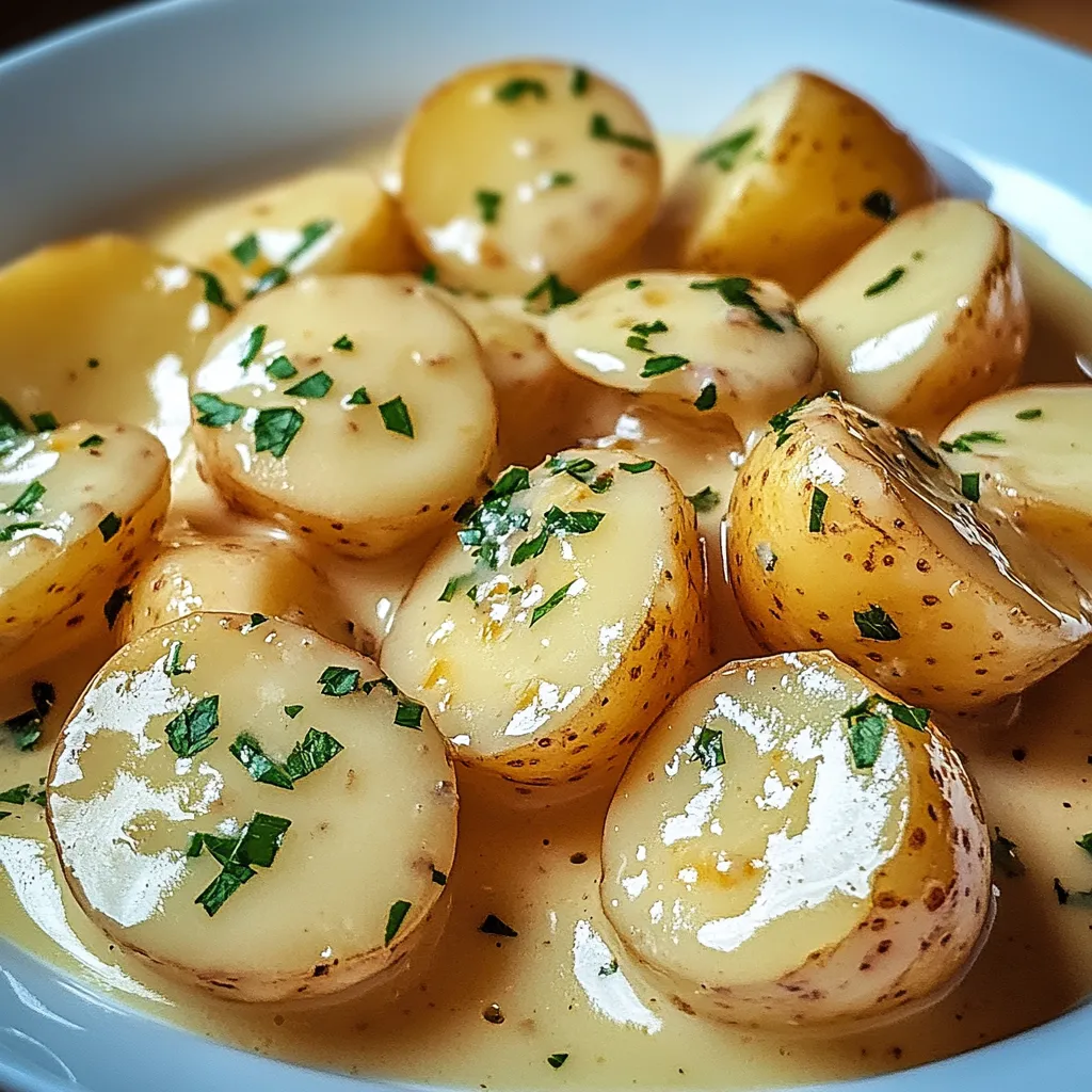 Schnelle cremige Knoblauch-Kartoffeln