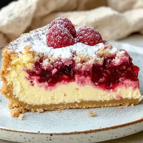 Saftiger Kuchen mit Himbeeren und Butterstreuseln – perfektes Quarkdessert
