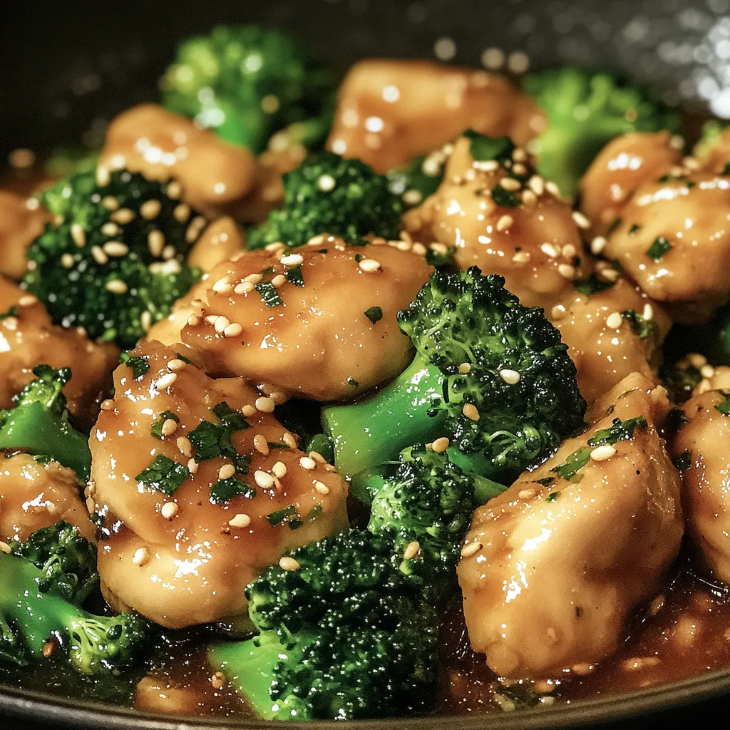 Knoblauch Hähnchen mit Brokkoli und Spinat