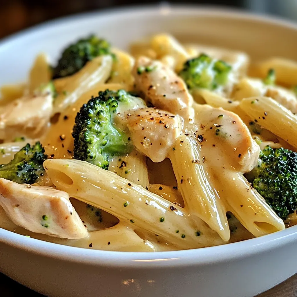 Cremige Brokkoli-Hähnchen Penne