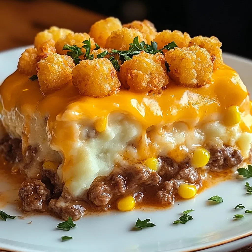 SHEPHERD’S PIE TATER TOT CASSEROLE Rezept