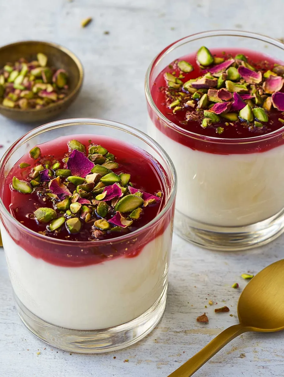 Malabi - Orientalischer Milchpudding mit Granatapfelsirup