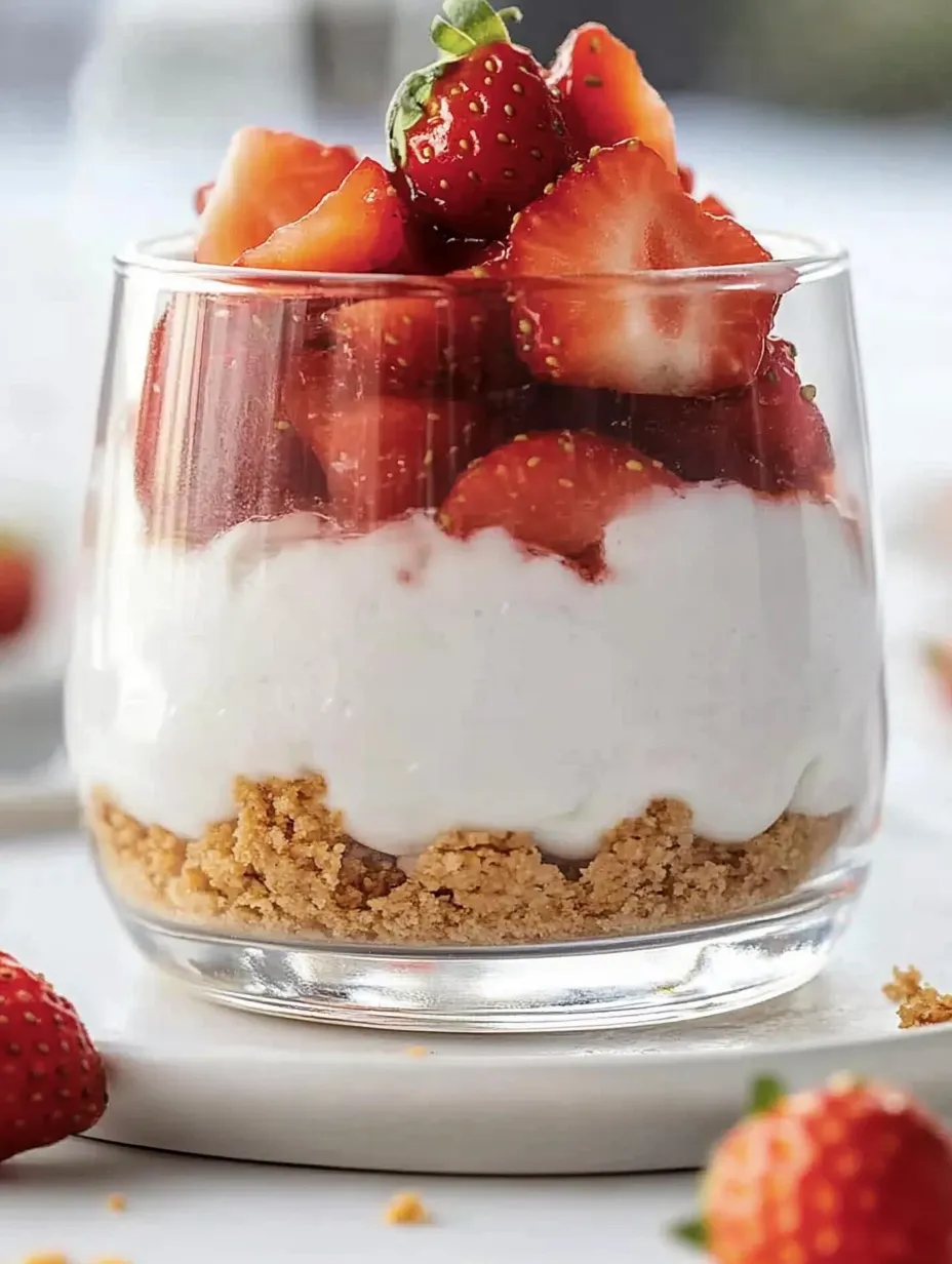 Sommerliches Erdbeer-Schichtdessert im Glas