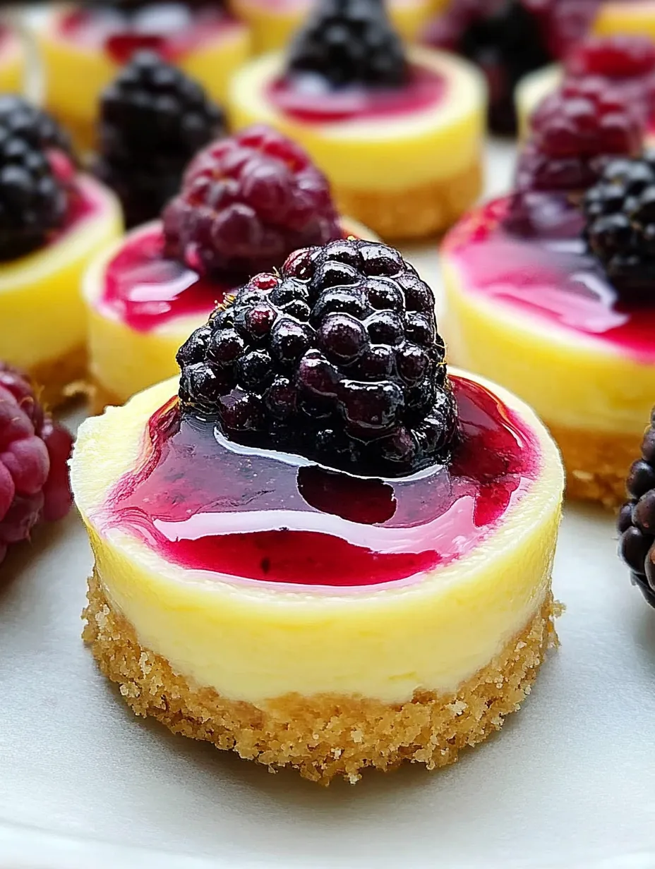 Zitronen Himbeer Brombeeren Mini-Käseküchlein