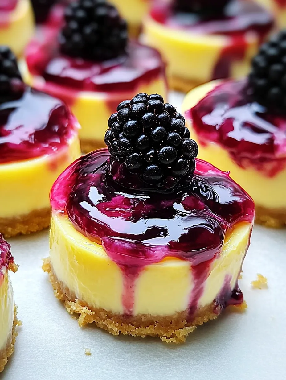Einfache Zitronen Himbeer Brombeeren Mini-Käseküchlein