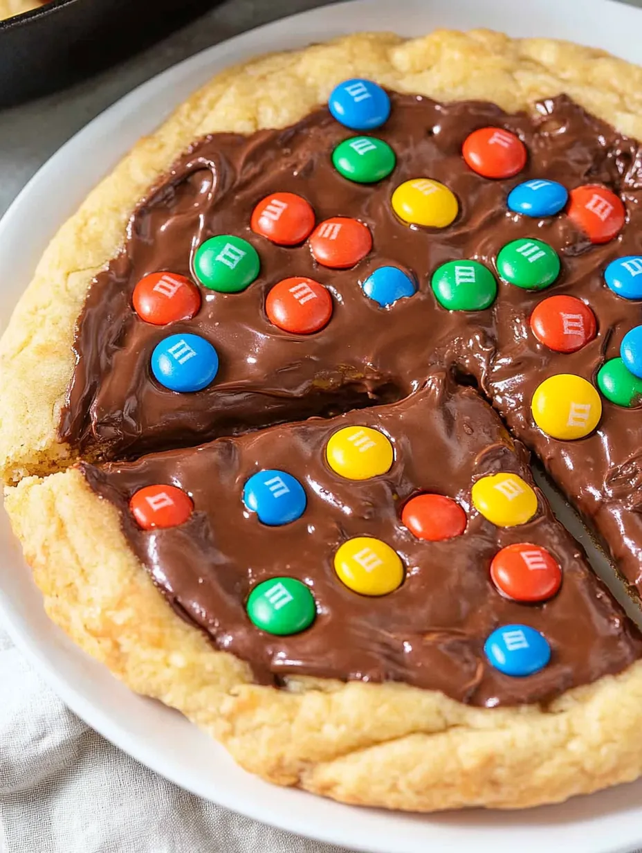 Einfache M&M Kekspizza