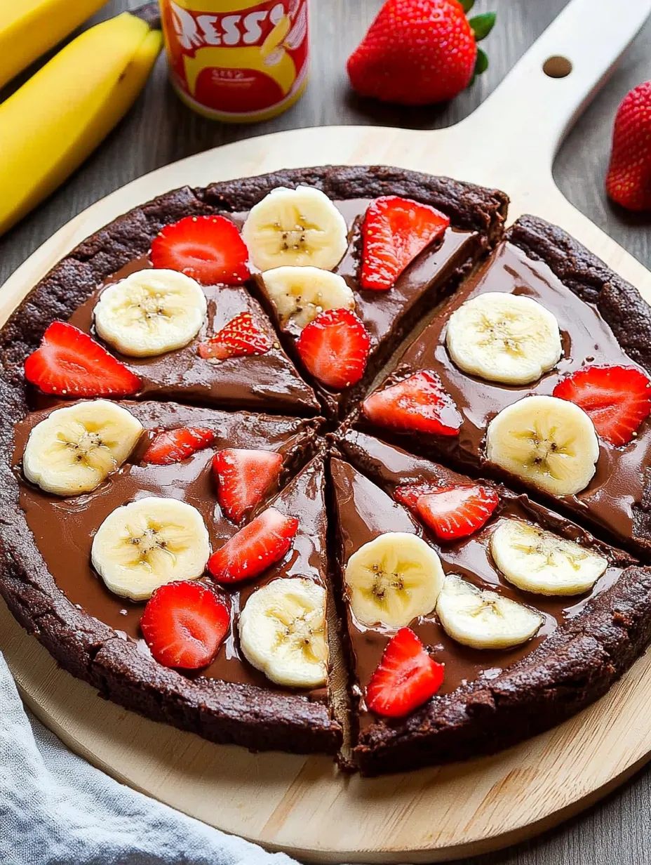 Schokoladen-Erdnussbutter Brownie Pizza hausgemacht