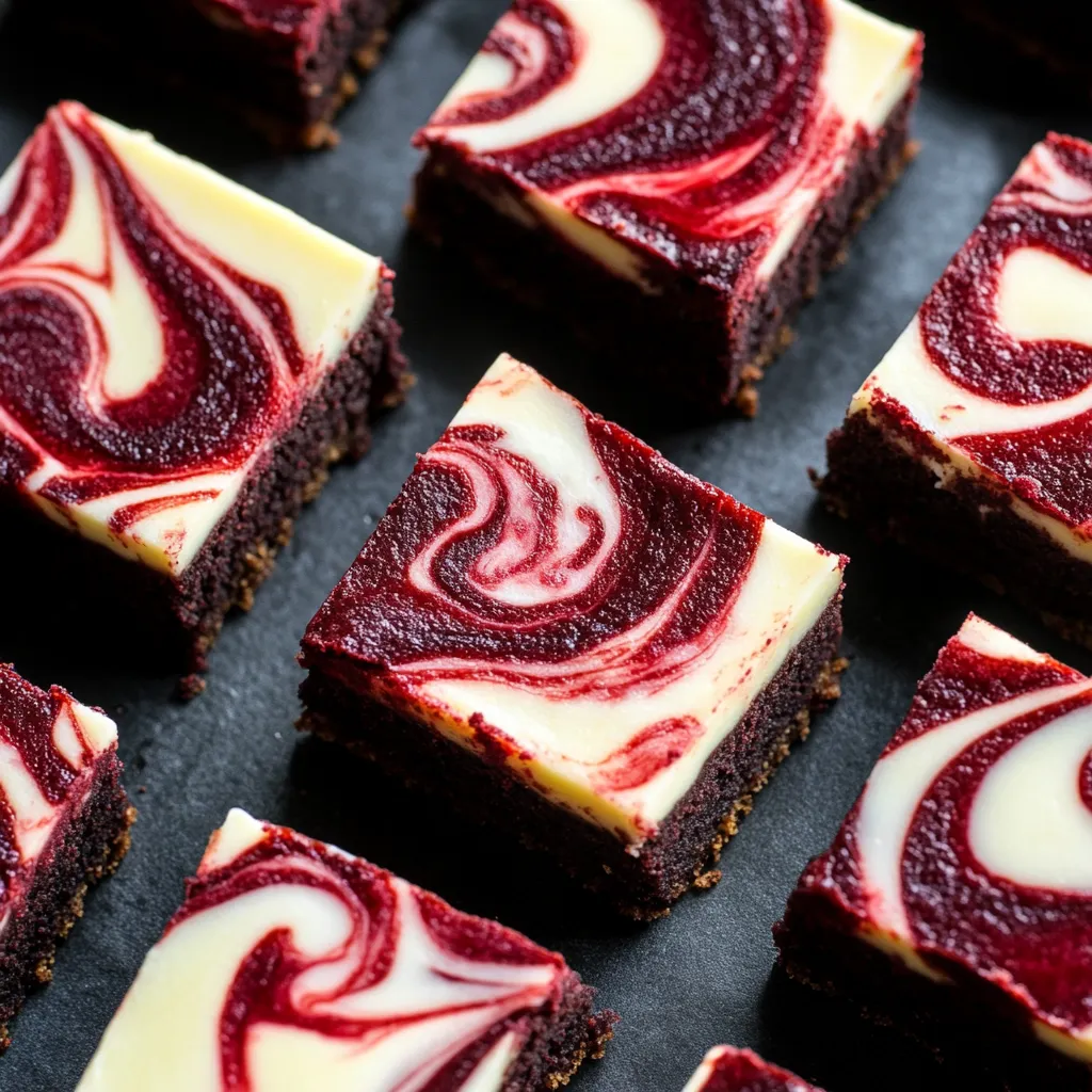 Einfaches Rote-Samt-Käsekuchen-Brownies Rezept