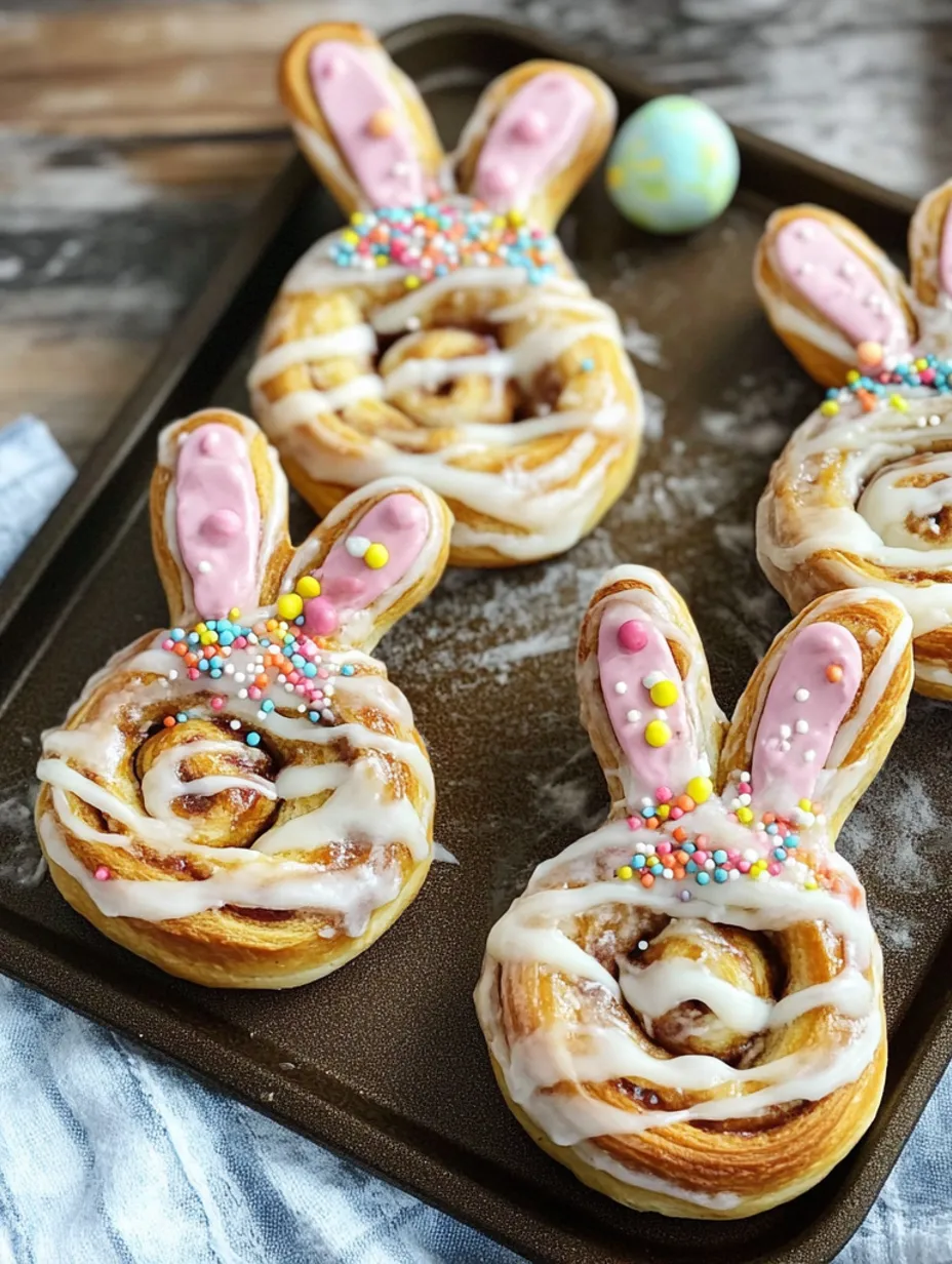 Einfache Osterhasen-Zimtschnecken