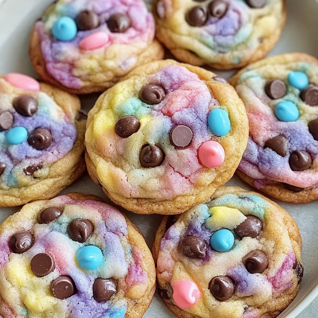 Marmorierte Oster Schoko-Cookies