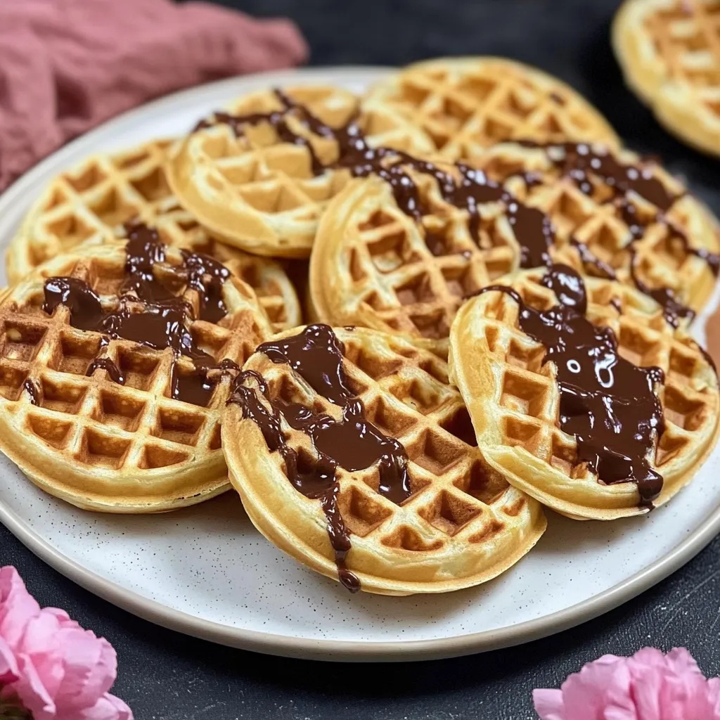 Goldbraune fluffige Waffeln