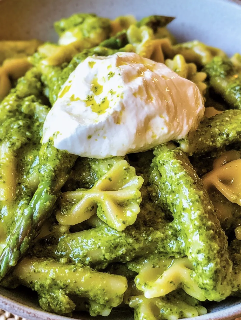Frühlingspasta mit Bärlauchpesto, Spargel & Burrata