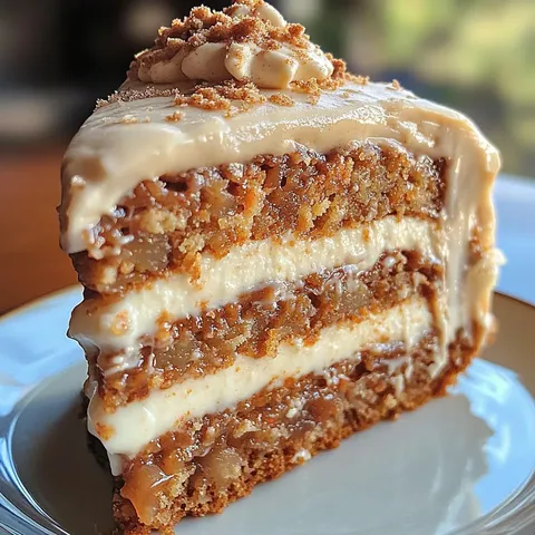 Möhrentorte mit Käsekuchenfüllung & Frischkäse-Zimt-Frosting